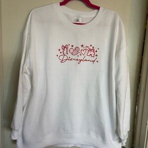Disneyland White and Red Graphic Sweater